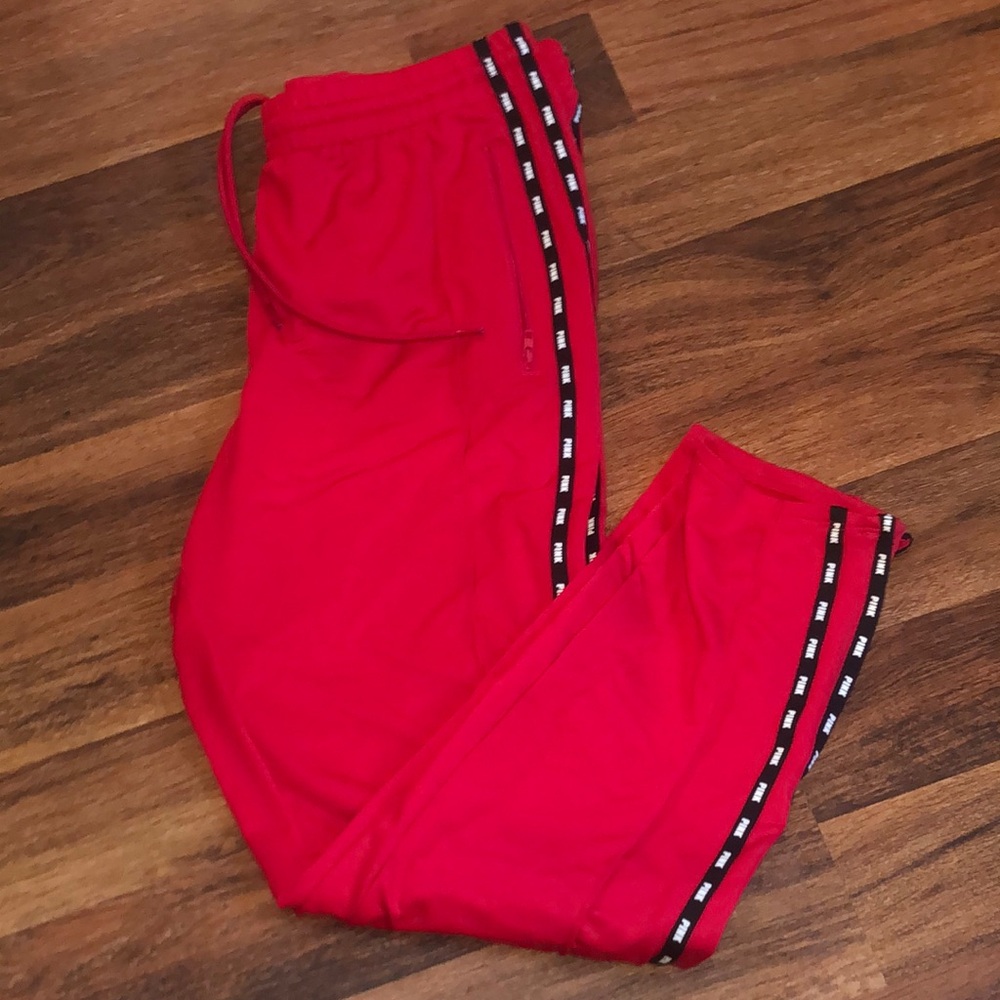Victoria’s Secret PINK ACTIVE Red Skinny Track Pants